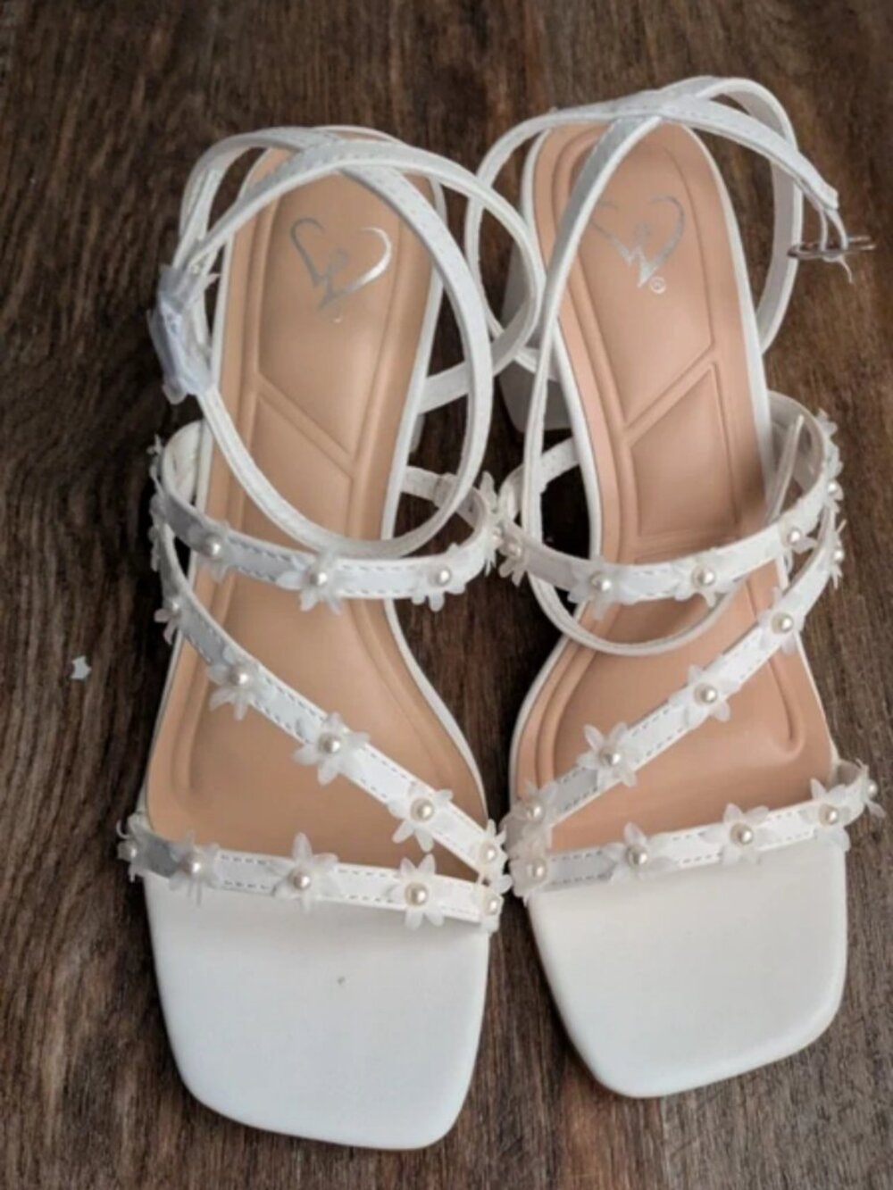 Windsor luxe block heels - white